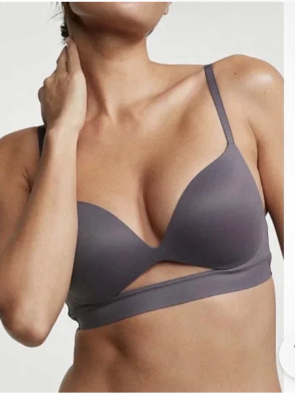 Victoria's Secret Smooth Plunge Bra in Slate Gray